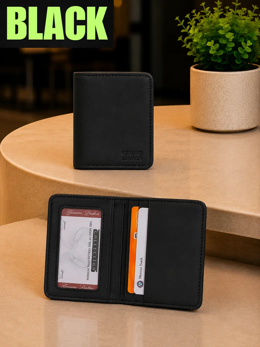 Mat finish Classy Mini Wallet Genuine Leather