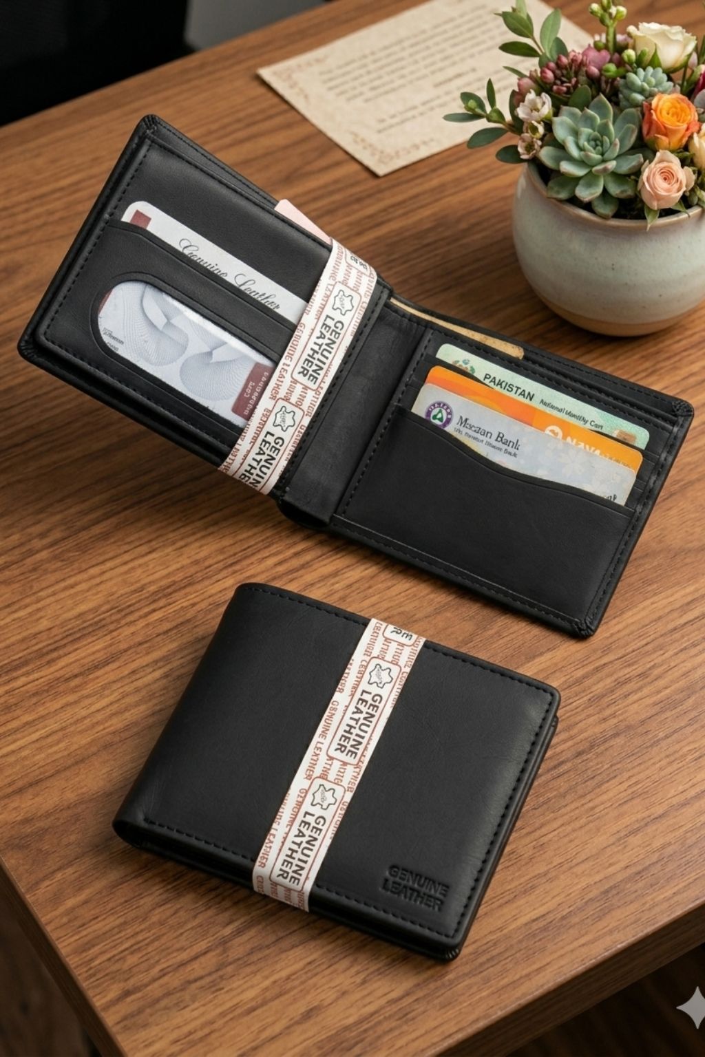 Minimalist Matte Finish Genuine Leather Wallet