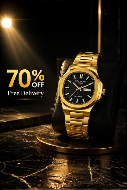 Premium Patik Phill Watch for Men - Golden