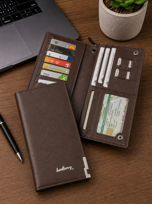 Baellerry Long Leather Wallet For Men and Women