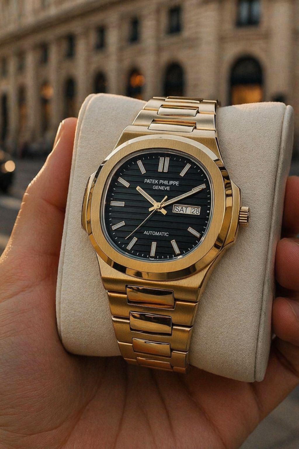 Premium Patik Phill Watch for Men - Golden