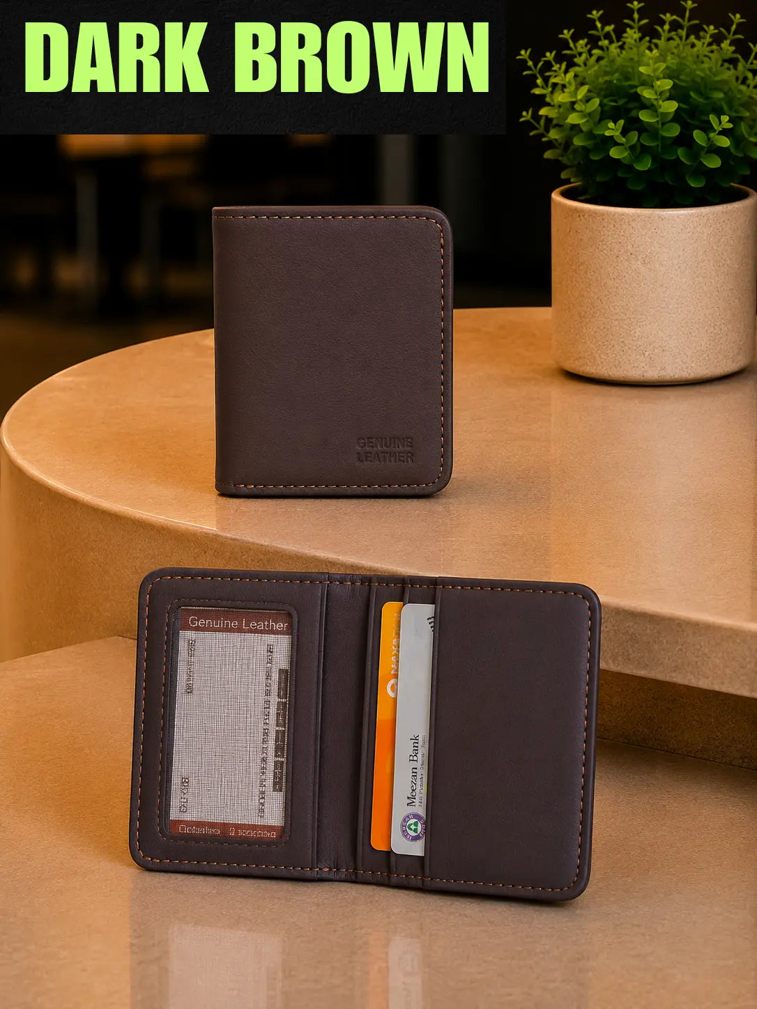 Mat finish Classy Mini Wallet Genuine Leather