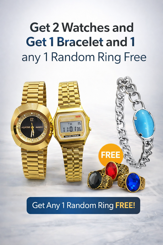 Get 2 Watches - Egg Design and Digital Watch with 1 Bracelet and 1 Ring Free