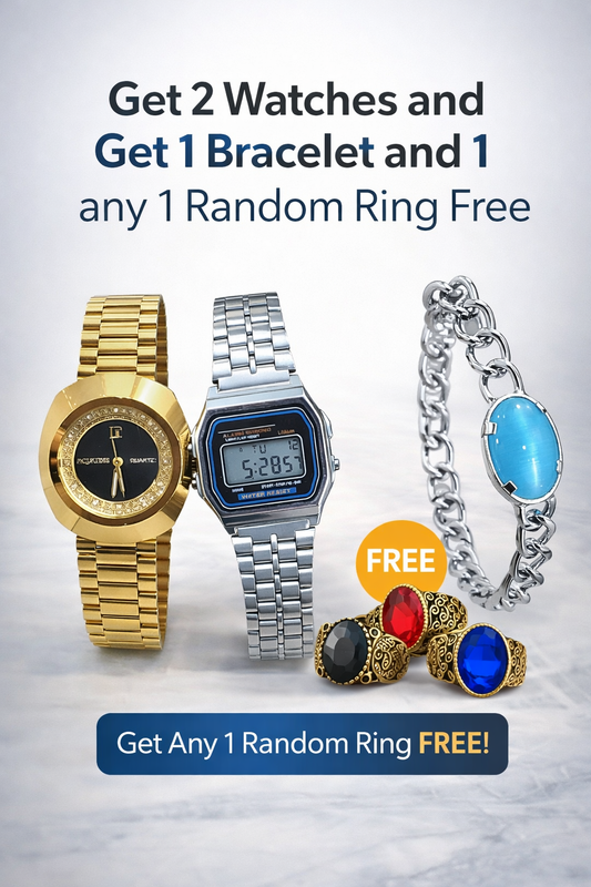 Get 2 Watches - Egg Design and Digital Watch with 1 Bracelet and 1 Ring Free