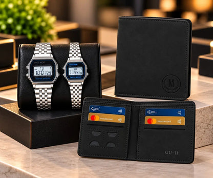 Couple Deal - M Design Wallet + Digital Couple Watch