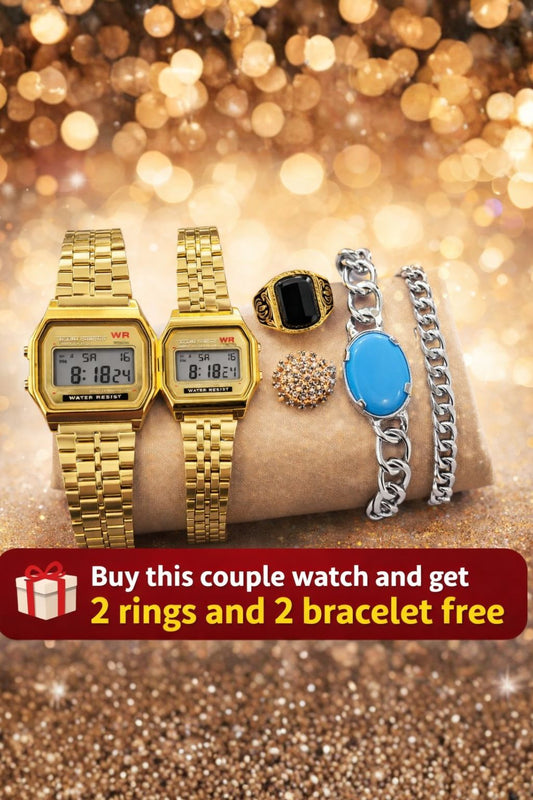 Digital Couple Watch - + 2 Bracelet and 2 Rings Free