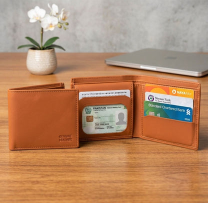Minimalist Matte Finish Genuine Leather Wallet