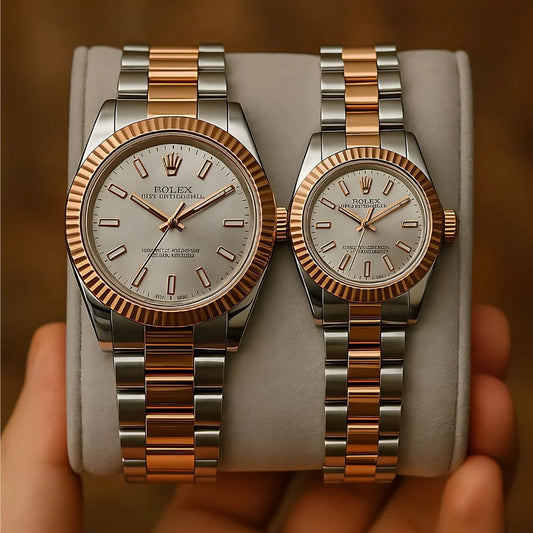 Royal Duo | Luxury His & Hers Two-Tone Couple Watch Set