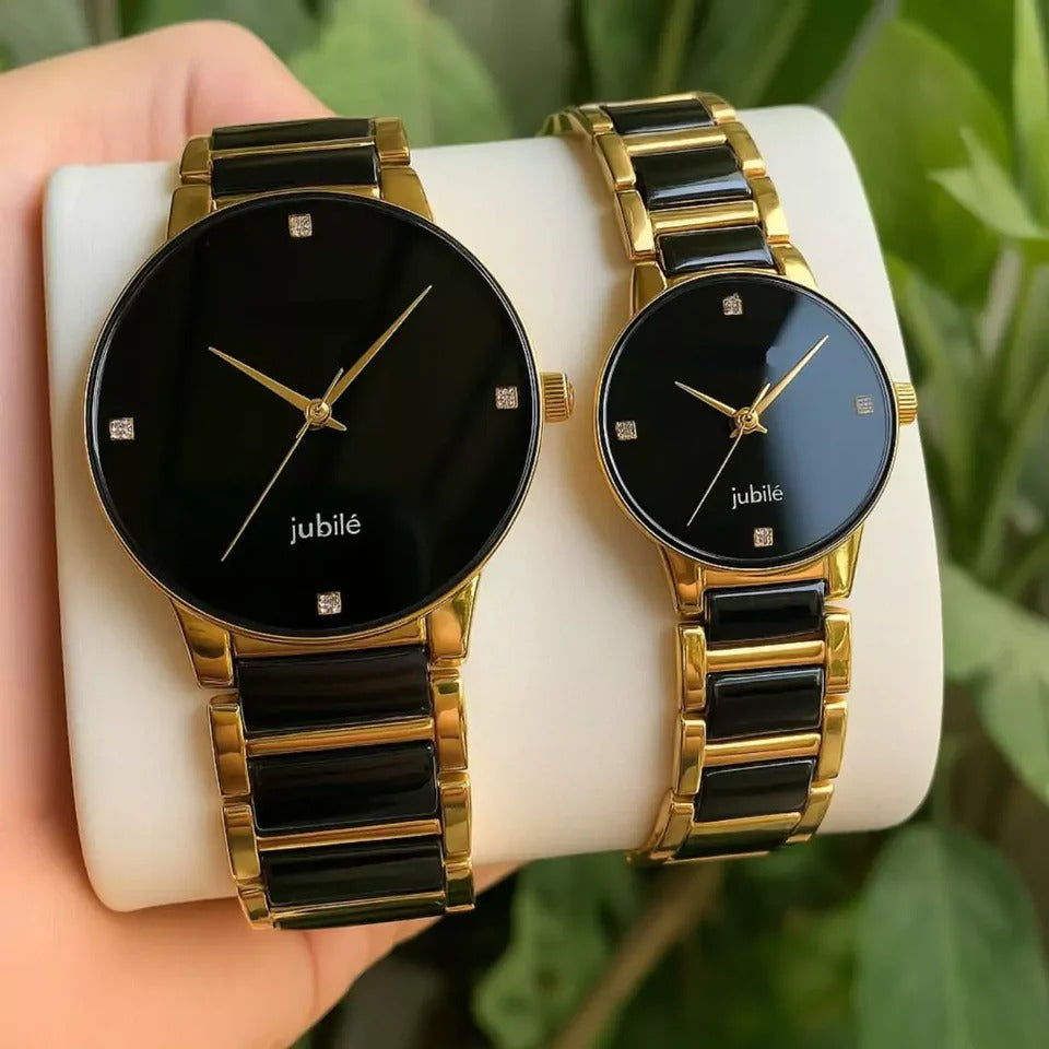 Couple Watch Golden Color - Classic Design