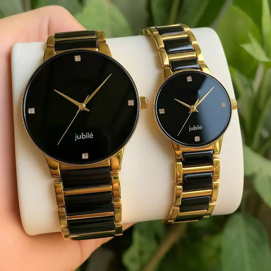 Couple Watch Golden Color - Classic Design